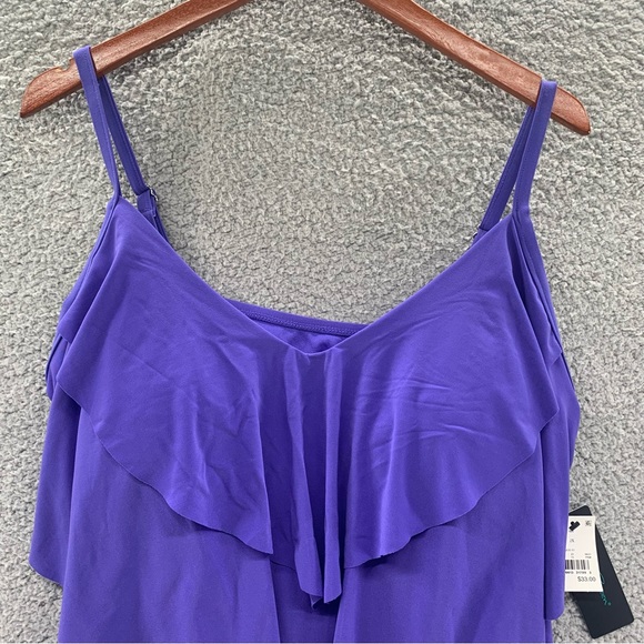 Target Aqua Green Purple Tiered Tankini Swim Top - Picture 3 of 10